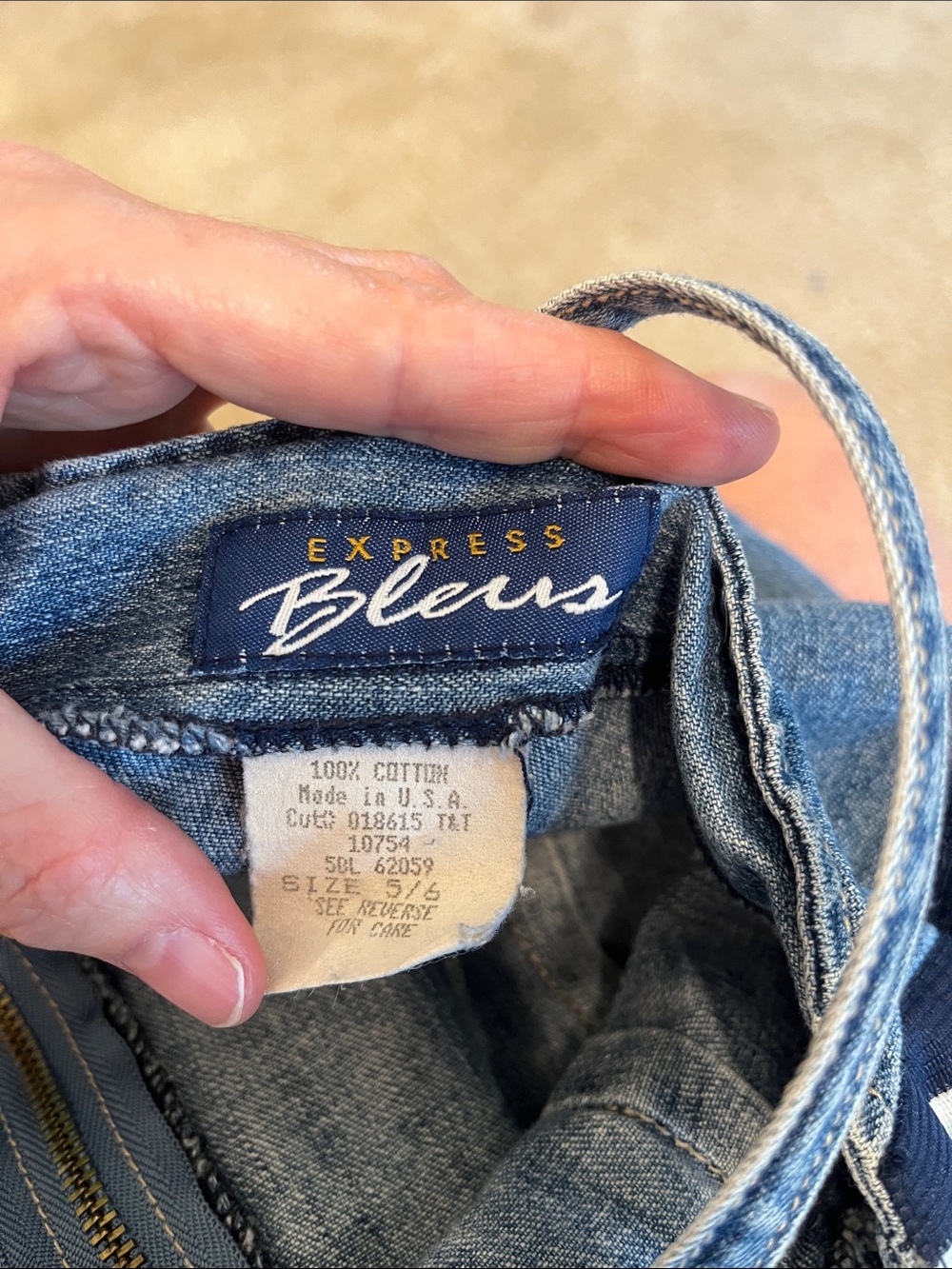 Vintage Express Bleus Denim Mini Dress USA 100% Cotton Size 5/6 Y2K - Picture 2 of 11